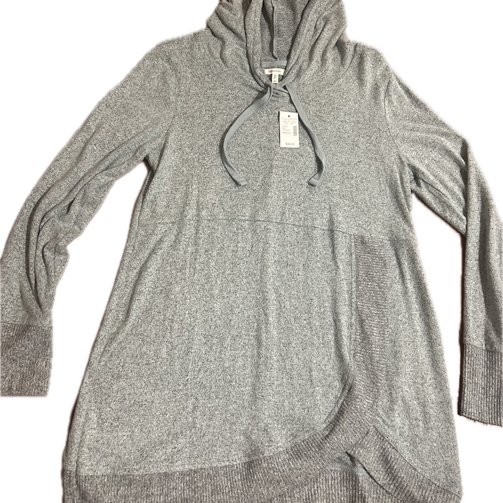 Maurices Gray/light blue soft casual Hooded oversized lightweight top. Neutral